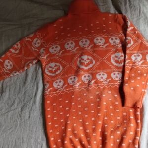 Halloween bright Orange  Pumpkin Sweater Dress Women's Large! 🎃